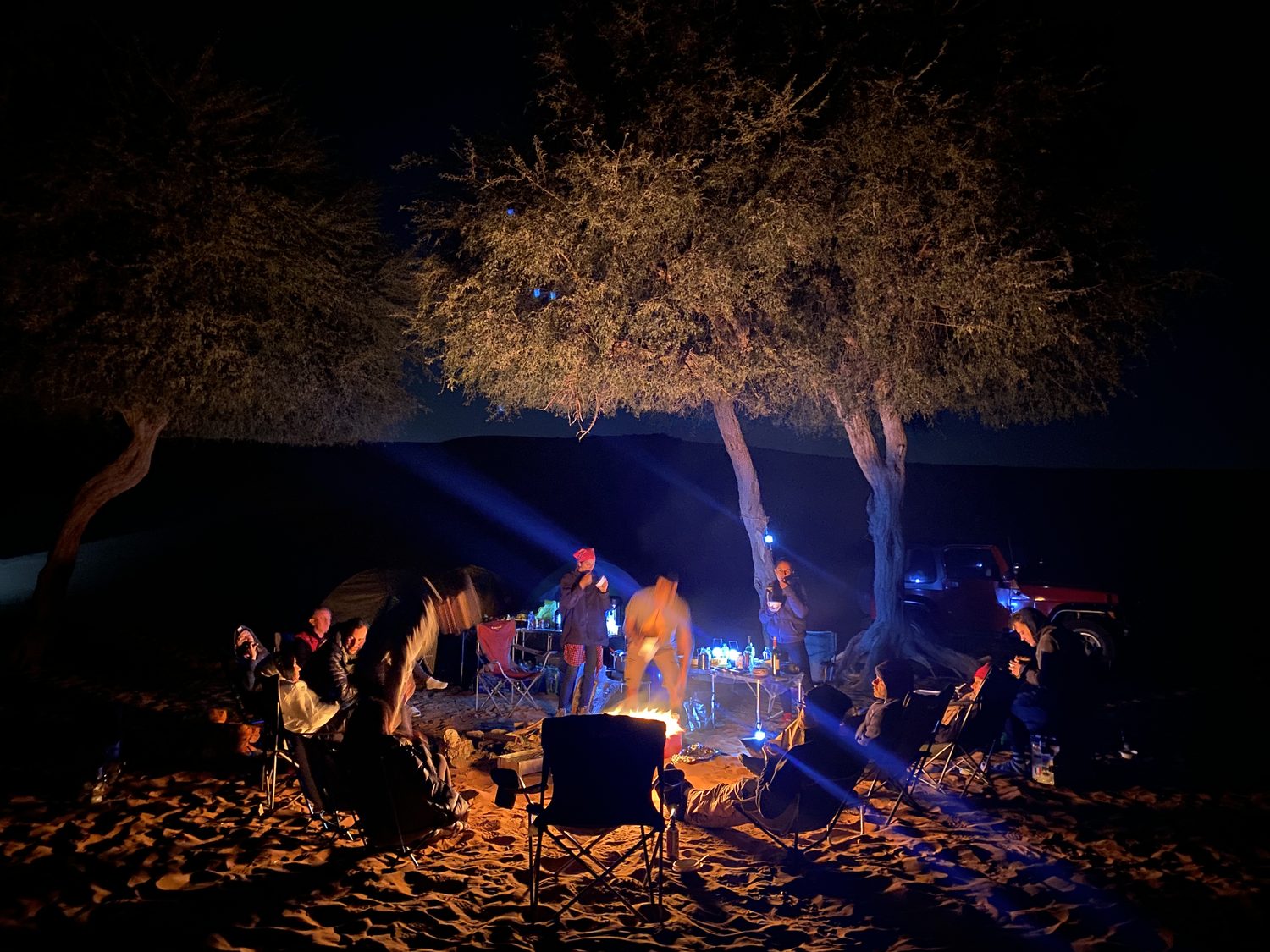 Riders around the campfire