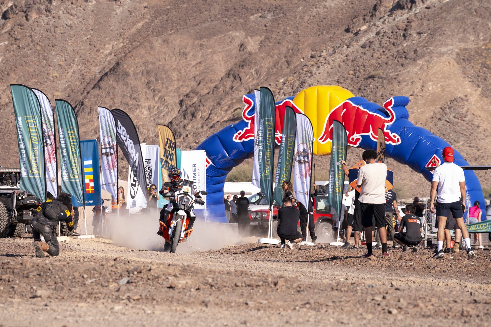 Rider launching off the EARR start arch