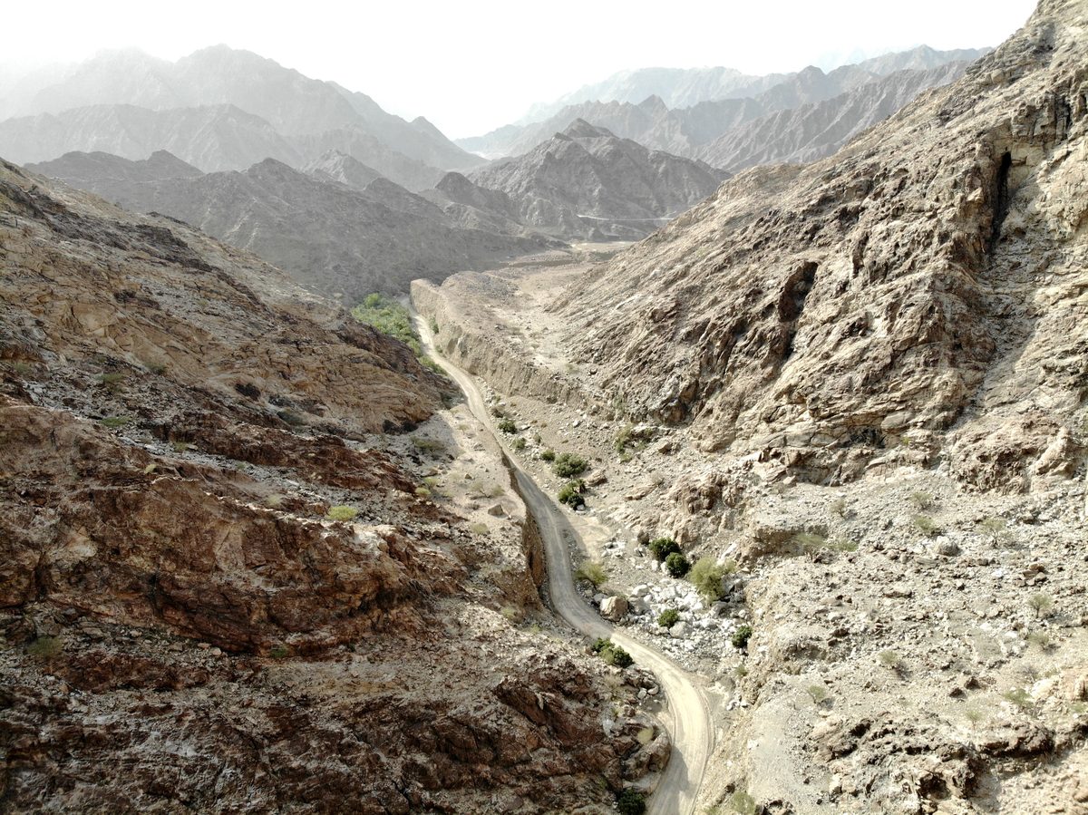 Aerial view of the canyon trail